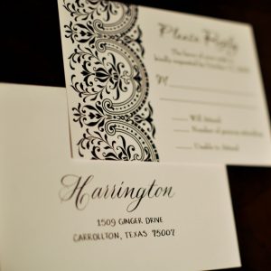 black and white wedding invitations