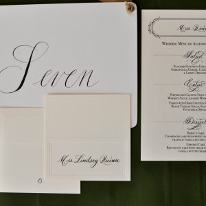 black and white wedding stationery