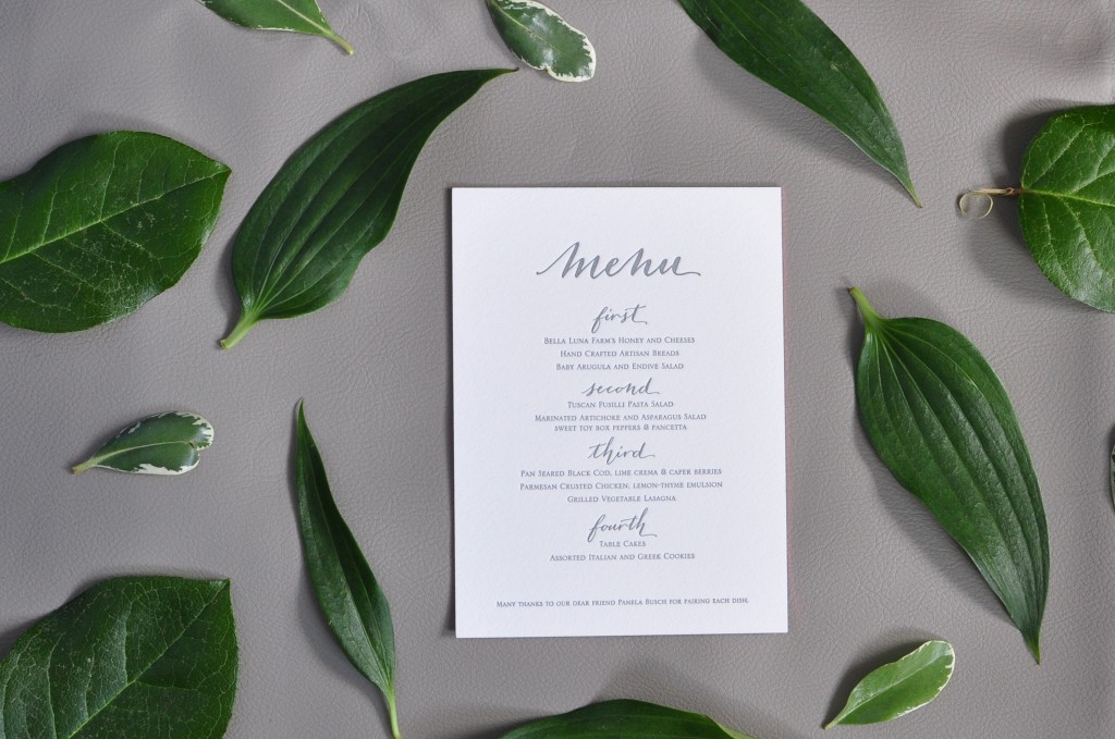 bella figura calligraphy menu