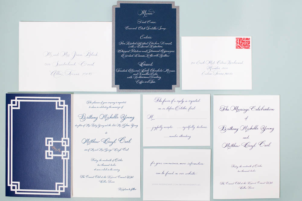 letterpress calligraphy wedding stationery