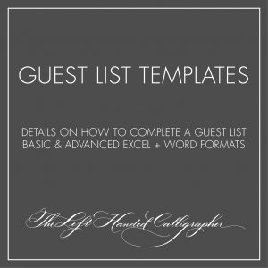 guest list for calligrapher