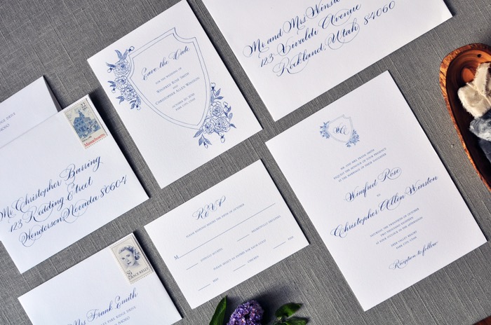 budget wedding calligraphy invitations