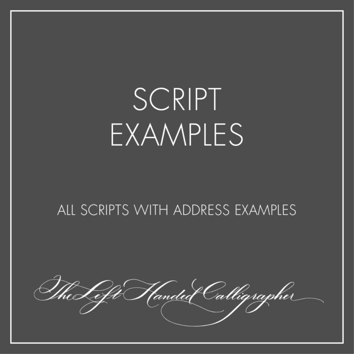 Script examples left handed calligrapher