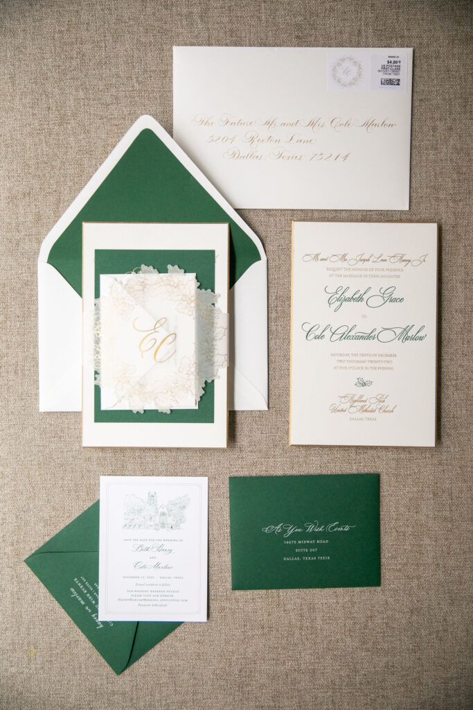 Christmas wedding invitation