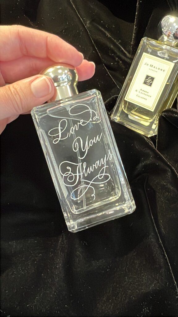 fragrance personalized message engraving